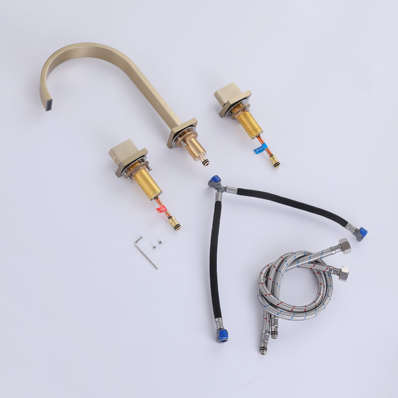 Widespread Faucet 2-handle 3 Hole Sink Brass Bathroom Faucet