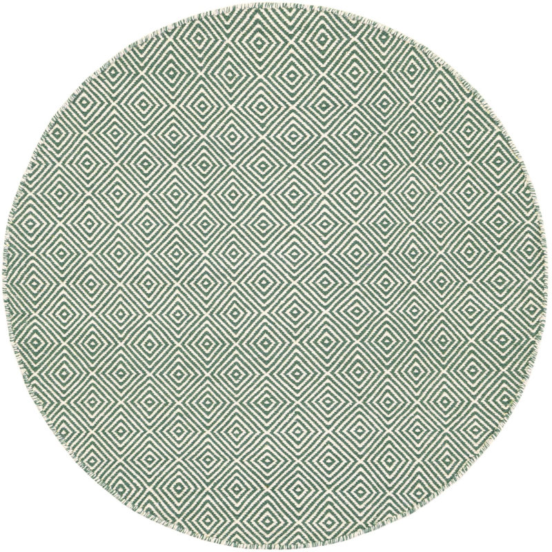 Tapis contemporain Contemporary vert, Rond 4 pi 1 po