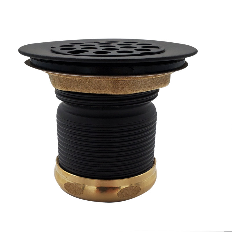 Ensemble de drain de bar et d'évier à lessive 2 "avec couvercle de grille, Noir mat