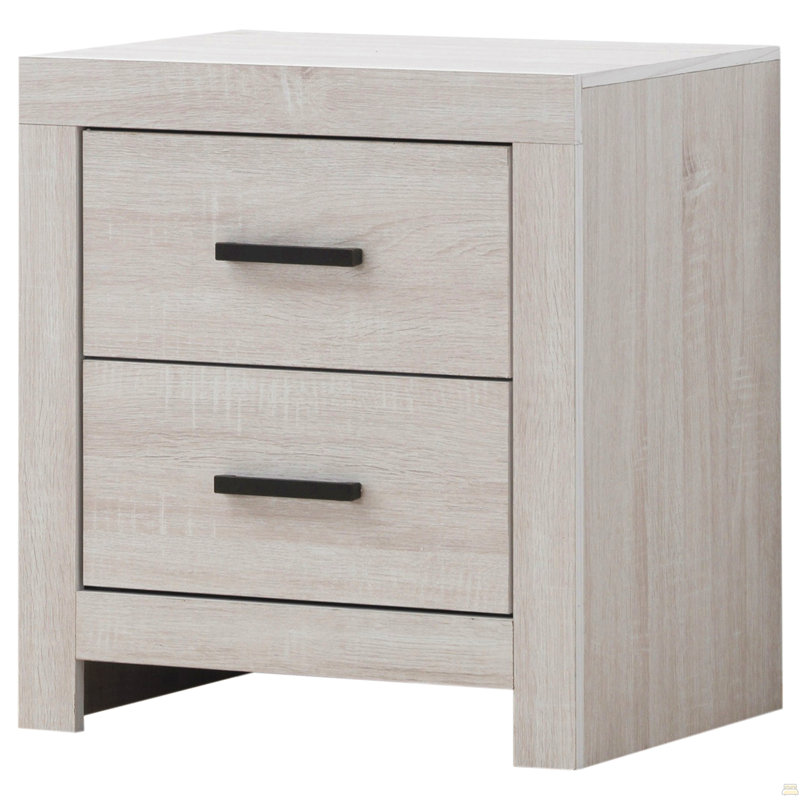 Brantford Coastal White 2-Drawer Nightstand, White