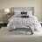 Modern 7 Piece Cal King Bedding Sets, Grey Polyester Tufted Comforter Set