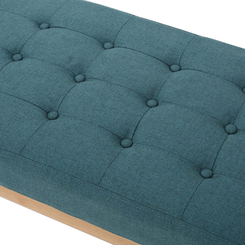 Banc rembourré Babbs, Bleu sarcelle foncé