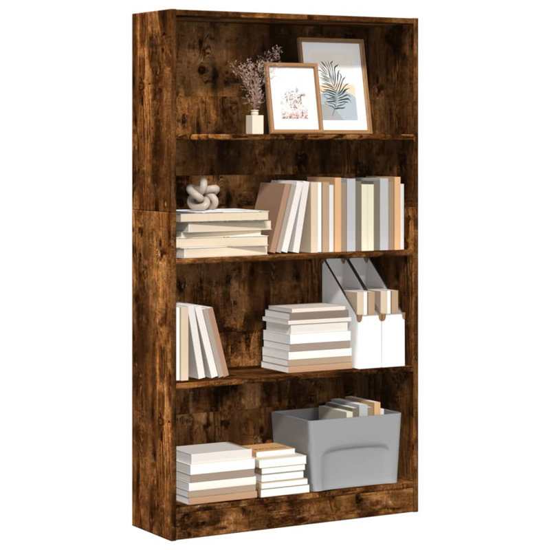 athema Standard Bookcase, (4 Shelves) 143cmH x 80cmW x 24cmD, Smoked Oak