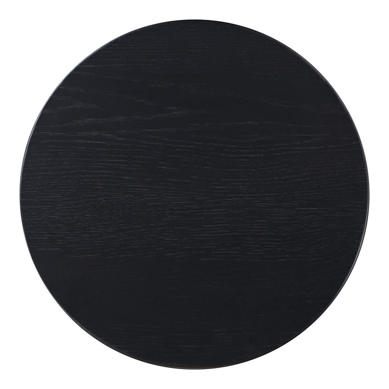 Shayne Solid Wood Abstract End Table, Black