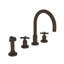 East Linear Double Handle Kitchen Faucet with Side Spray-809747699-809747697