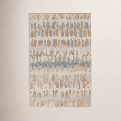 Paint Chip Natural Machine Washable Abstract Rug