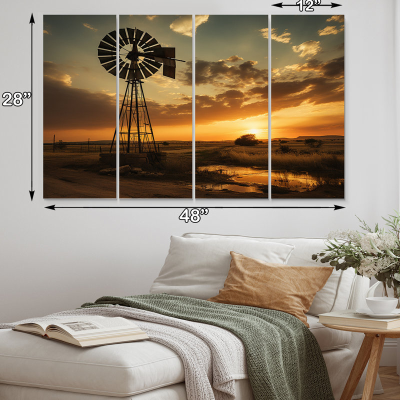 Texas Rustic Windmills 4 pièces