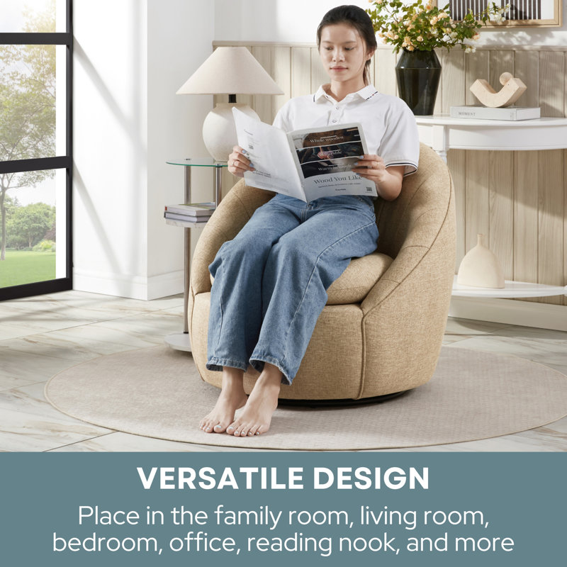 Bodie Swivel Accent Chair, Tan