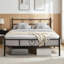 Aaru Heart Design Metal Bed Frame with Headboard & Footboard-87888728-87888726