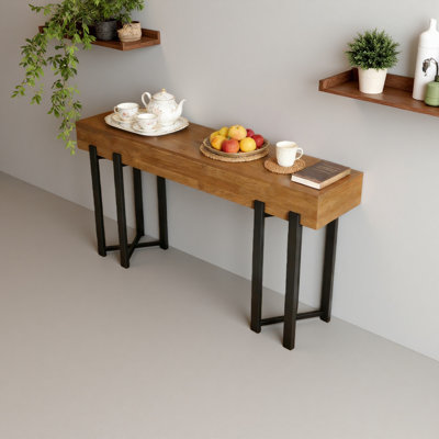 Table de vestibule, console rustique, table de couloir, table de canapé, étagère de présentation