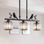 Luminaire suspendu en cristal 3 lumières pour cuisine en forme d'oiseau avec finition noire