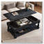 Table basse à plateau relevable avec tablette fixe Farmhouse - 3 plateaux de rangement cachés-41482882-41482894