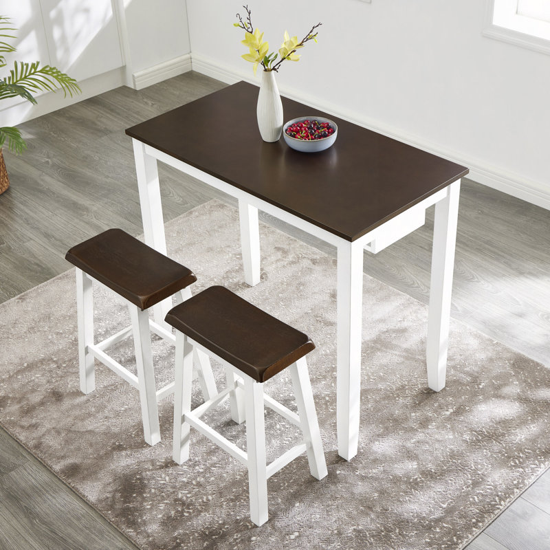 Ensemble de table de bar et chaises, ensemble de table de salle à manger 3 pièces, ensemble de table de petit-déjeuner industriel, pour salon, salle à manger, salle de jeux