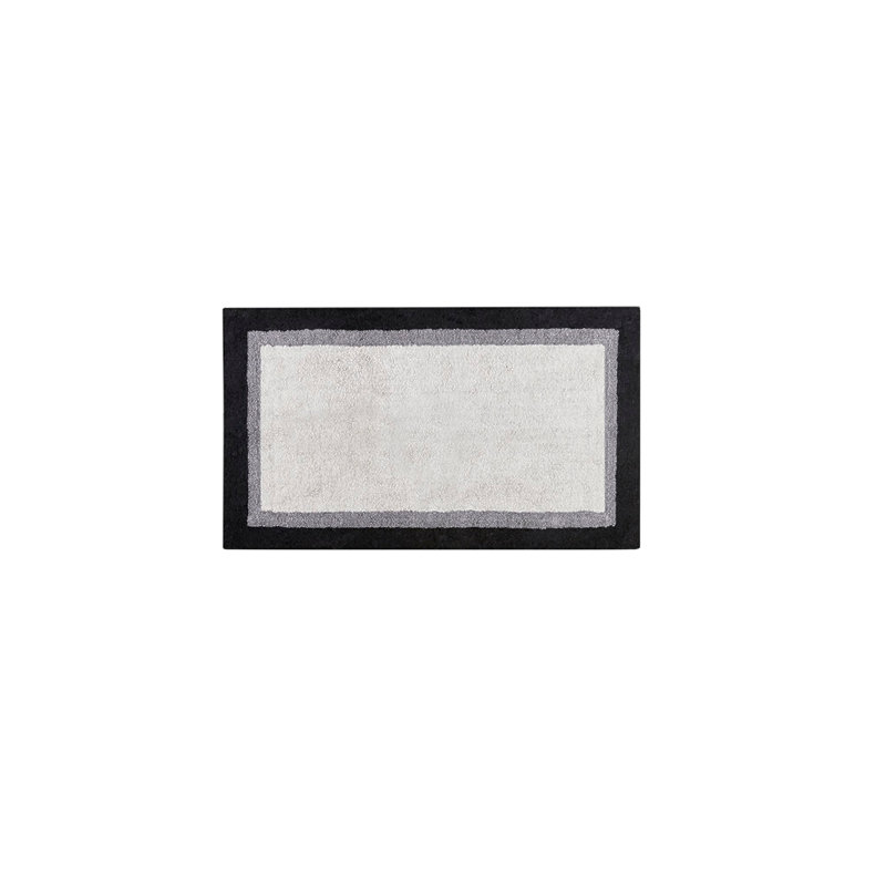 Cotton Tufted Bath Rug, Black, 45" L x 27" W