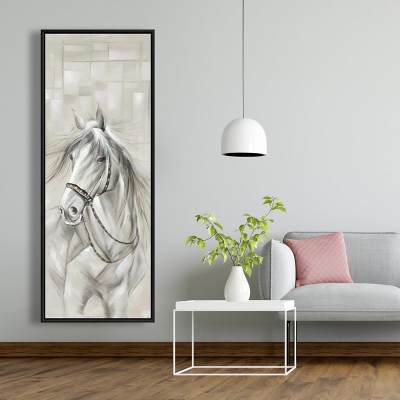 «Worthy White Horse» sur toile, H 60 po x l 20 po