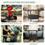 Table de barbecue extérieure en métal pour les gros œufs et les barbecues similaires, comprenant 2 panneaux pliables, de grands barbecues à support stable, une grande boîte de rangement, un assemblage simple, une conception imperméable, noire, style 58,41 po de profondeur