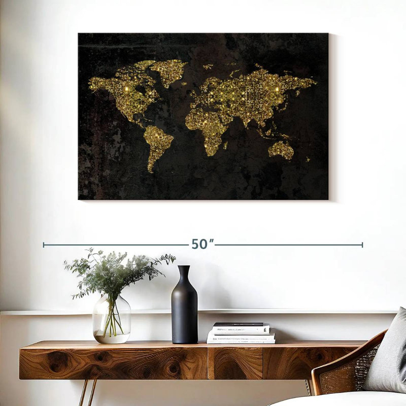 Carte du monde Aliaz Glitzy Gold