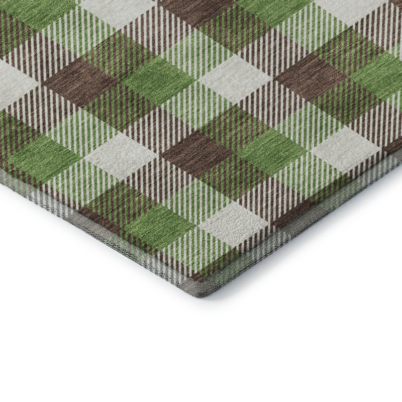 Tapis écossais de qualité supérieure lavable à la machine Kian AMF1053, Rectangle 10 pi x 14 pi