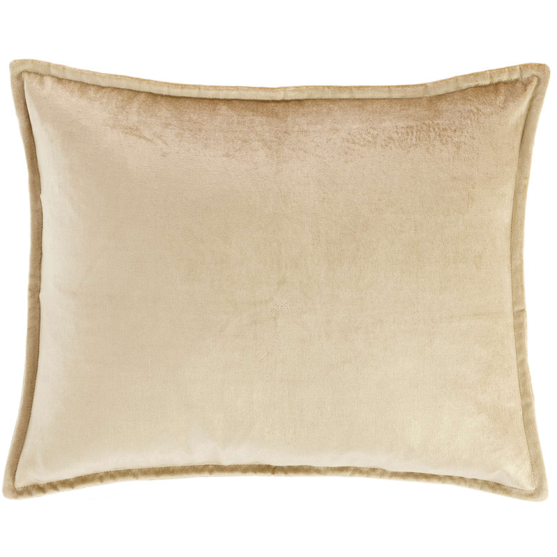 Housse de coussin rectangulaire en mélange de coton / viscose Panne, Champagne