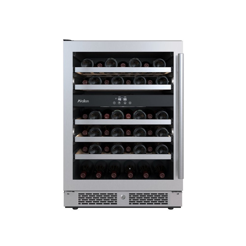 45 Bottle and 15 Can Dual Zone Built-In Wine Refrigerator, Right Handed