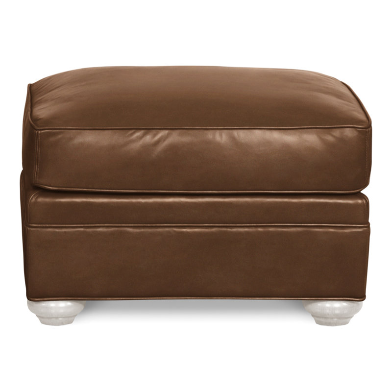 East Lake 28" Ottoman, Gatsby Brown Sugar Genuine Leather, Casa Blanca