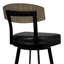 Tabouret de bar Mid-Century avec siège pivotant et dossier en bois