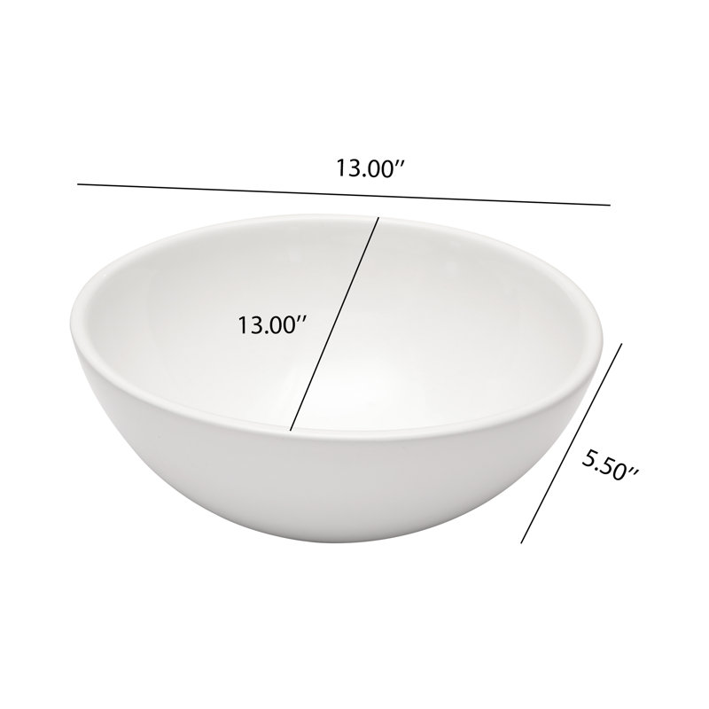 GhomeG LMP180GHG04 13"L White Ceramic Vessel Bathroom Sink Circular Drop-in Vanity Sink