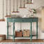 Console demi-lune en bois massif avec tiroir et tablette-802141450