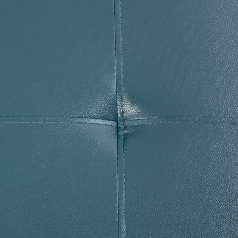 Beitz Faux Leather Ottoman, Peacock Blue