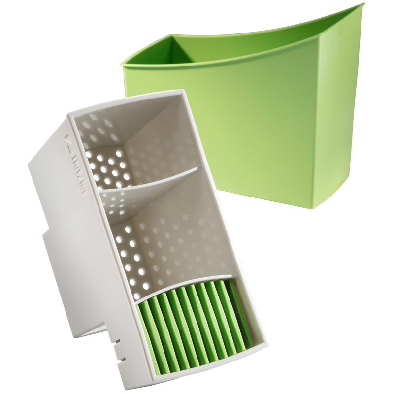 Plastic Rectangle Flatware Caddy, Green