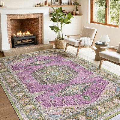 Washable Area Rugs Living Room Non Slip Geometric Tribal Rug Indoor Home Decor
