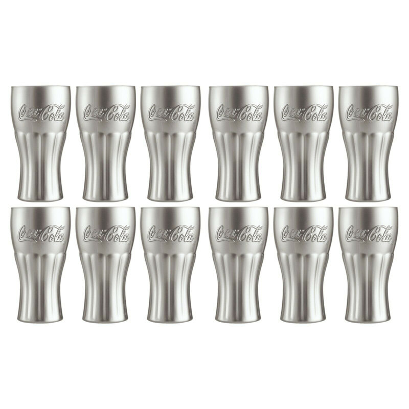 370ml Drinking Glass Set, 12, Silver
