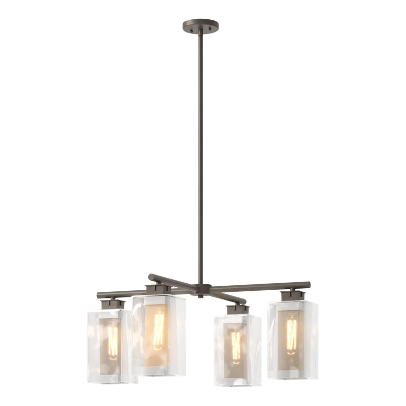 Polaris 4 - Light Outdoor Chandelier, Coastal Silver, Coastal Dark Smoke