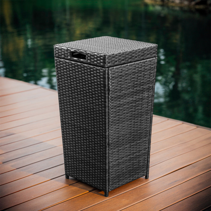 Poubelle d'extérieur en rotin 35 gallons Nestl, Gris