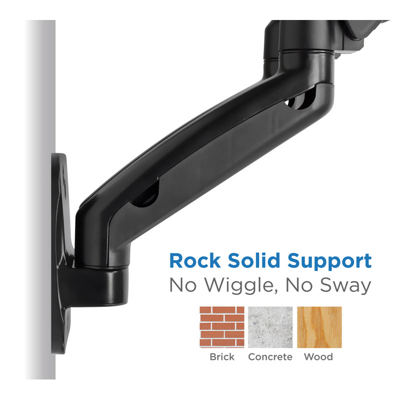 Mount-It Full Motion Dual Arm Monitor Wall Mount, Fits w/ Monitors from 13" to 27" | 14.3 Lbs. Cap.