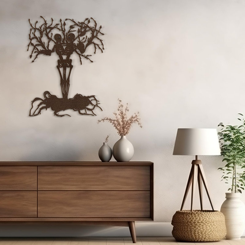 Décoration murale abstraite décorative murale forêt abstraite moderne, H 30 po x l 22,9 po x P 0,05 po, Brun