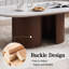 Table basse contemporaine en marbre ovale avec piédestal cannelé