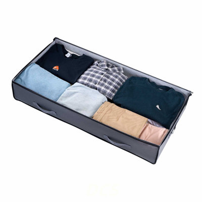 Under Bed Storage 90L Stackable Shoes Organization Box With Clear Lid 6 Pack, Shoe Storage