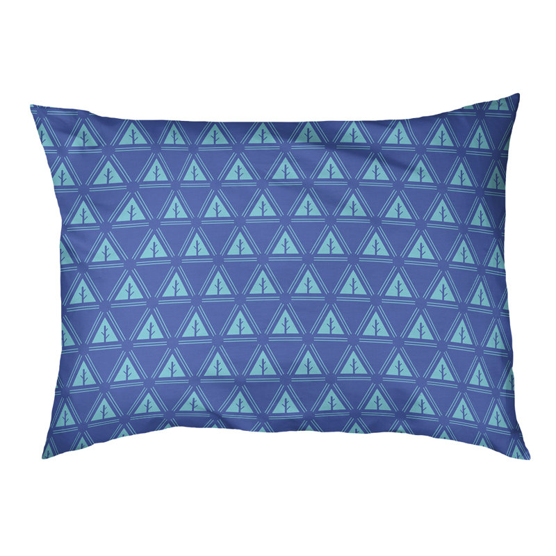 Coussin d'extérieur Chenoweth, Grand (l 50 po x P 7 po x H 40 po), Bleu / bleu sarcelle
