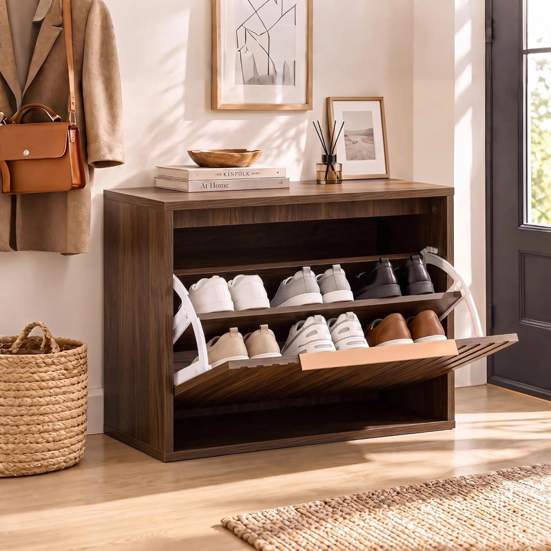 1 Door Shoe Cabinet, Natural oak