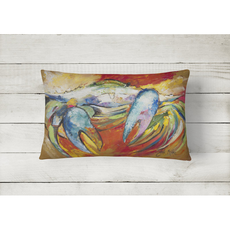 Crab Outdoor Reversible Throw Pillow