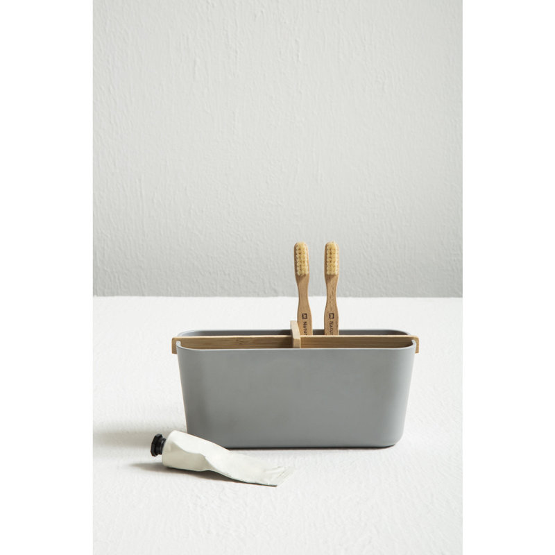 Leitner Bathroom Storage Container, Grey