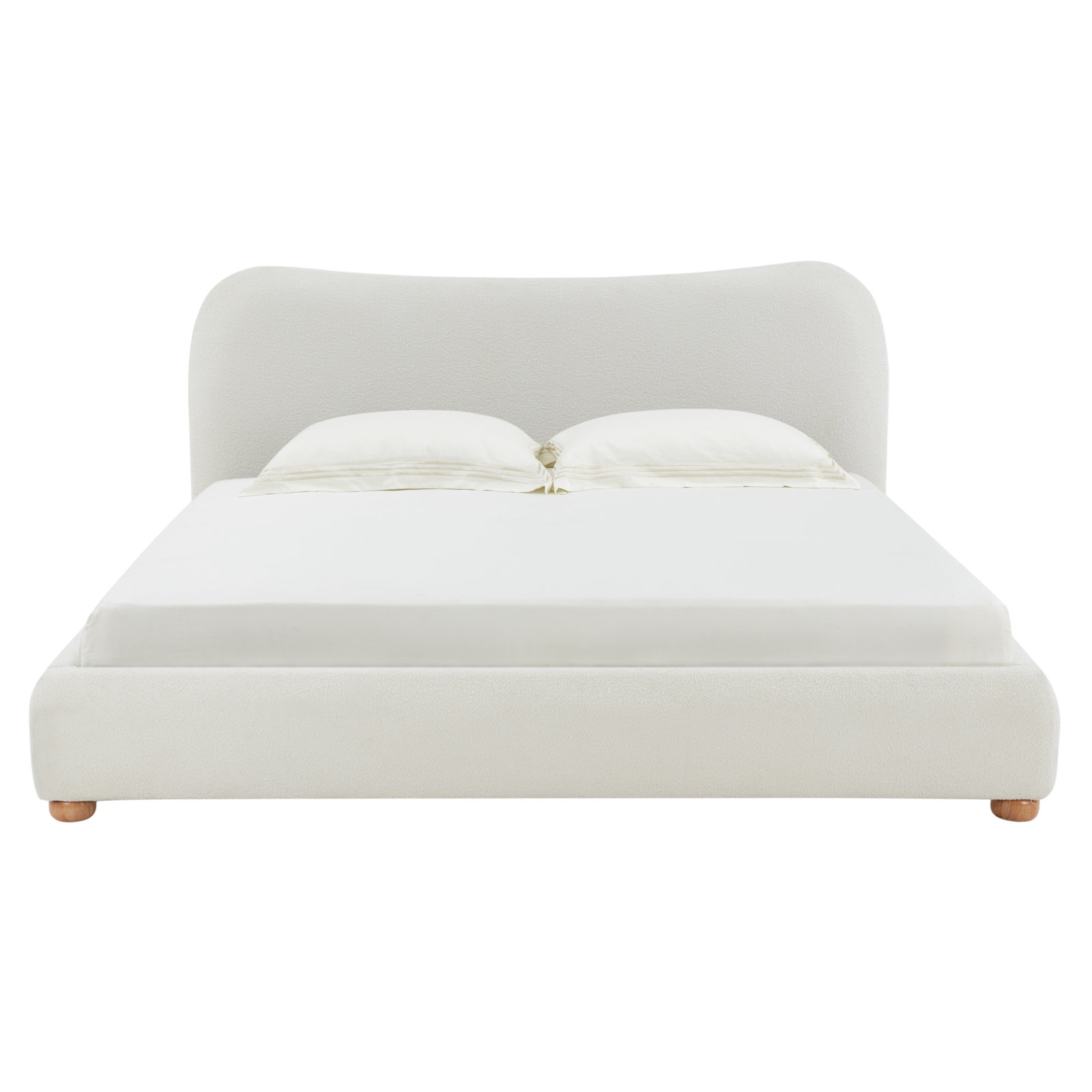 Liza Upholstered Bed, King, Ivory Boucle