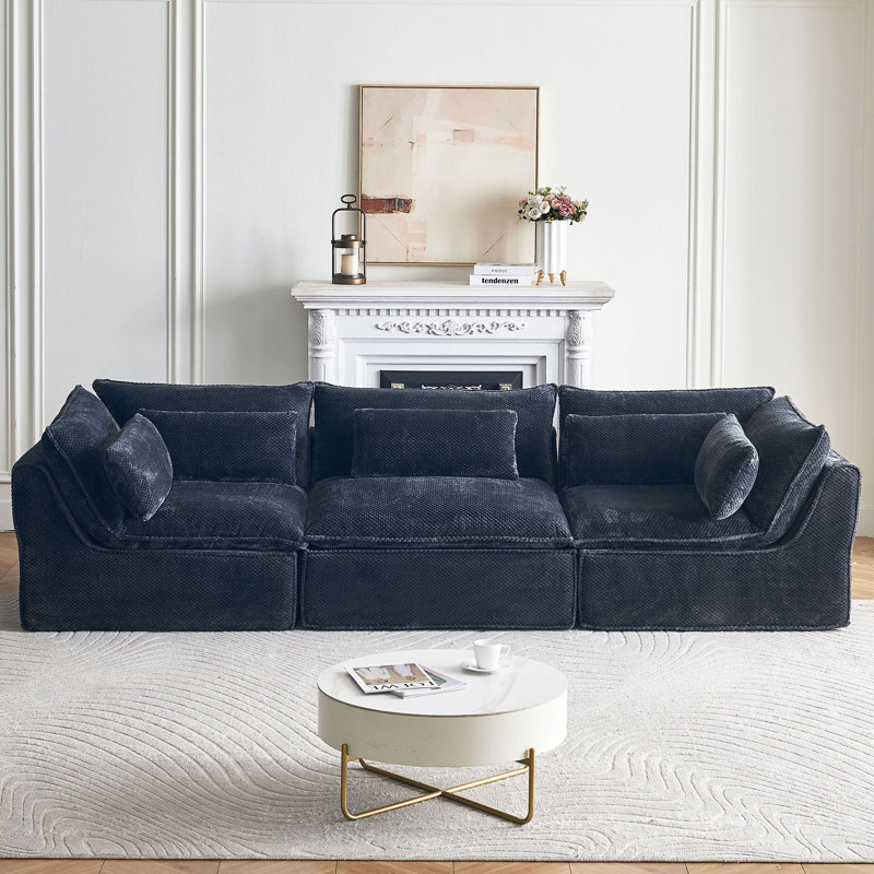 Canapé modulaire 118 pièces l 118,1 po, 31.5" H x 118.1" W x 39.4" D, Dark Gray