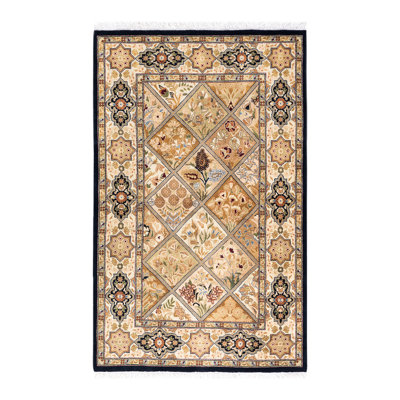 Hand Knotted Wool Traditional Hayner Brown Area Rug 2' 8"" x 4' 3 -  The Twillery Co.Â®, 6E01B9FB685C44D18FB7C5BB43F6818D