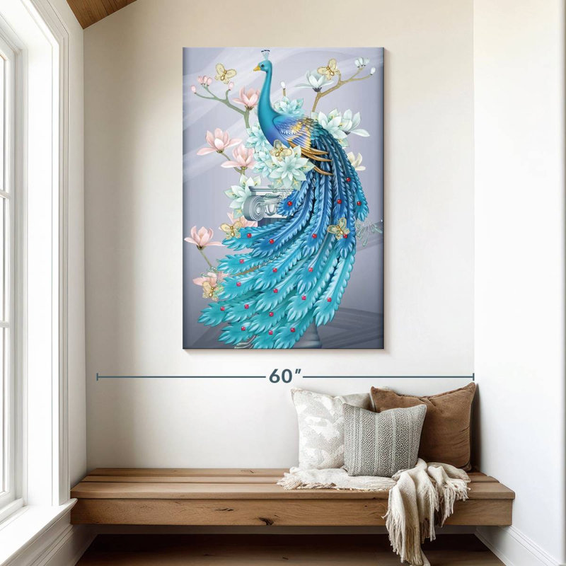 Brampt Mythical Blue Phoenix, 48" H x 32" W