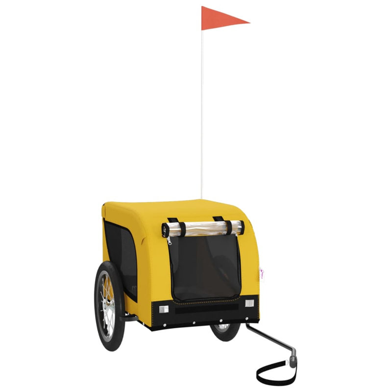vidaXL Pet Bike Trailer Oxford Fabric and Iron, Yellow