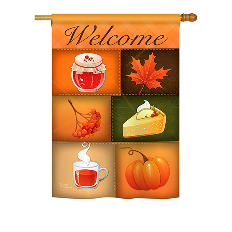 Drapeau de jardin en polyester à 2 côtés odeurs of harvest, H 40 po x l 28 po
