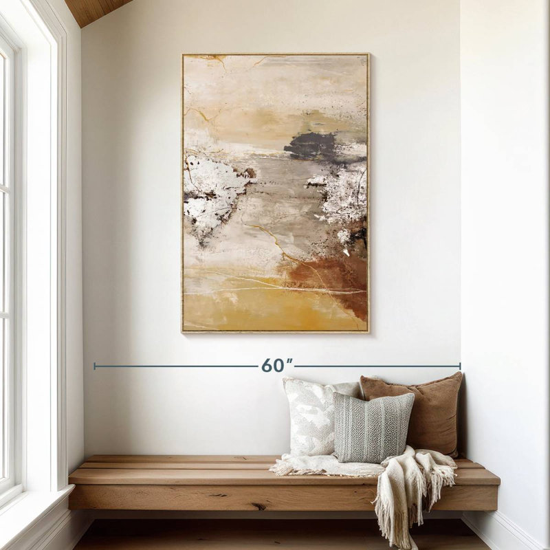 Espace argent, Cadre flottant en bois naturel, 31 po x 46 po