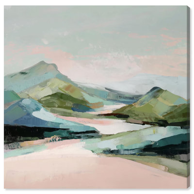 Memory of a Mountain I Green Decor Canvas Print by Art Remedy